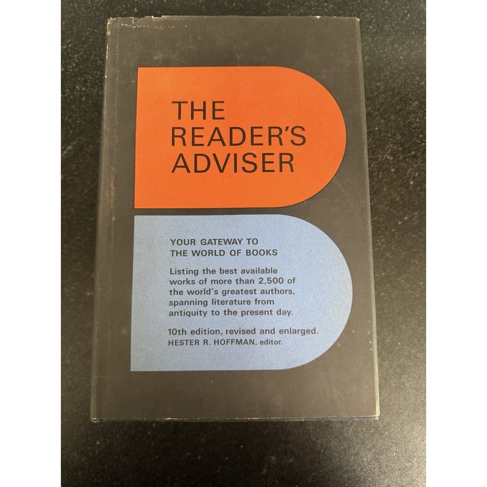 The Reader's Adviser 10th Edition 1964 Hester R. Hoffman‎ HC DJ Reference Book
